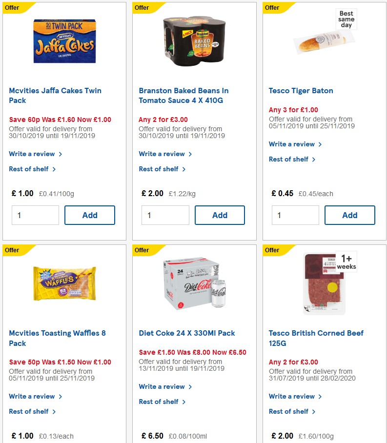TESCO Offers from 20 November