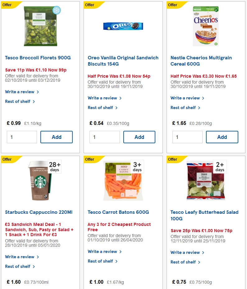 TESCO Offers from 20 November