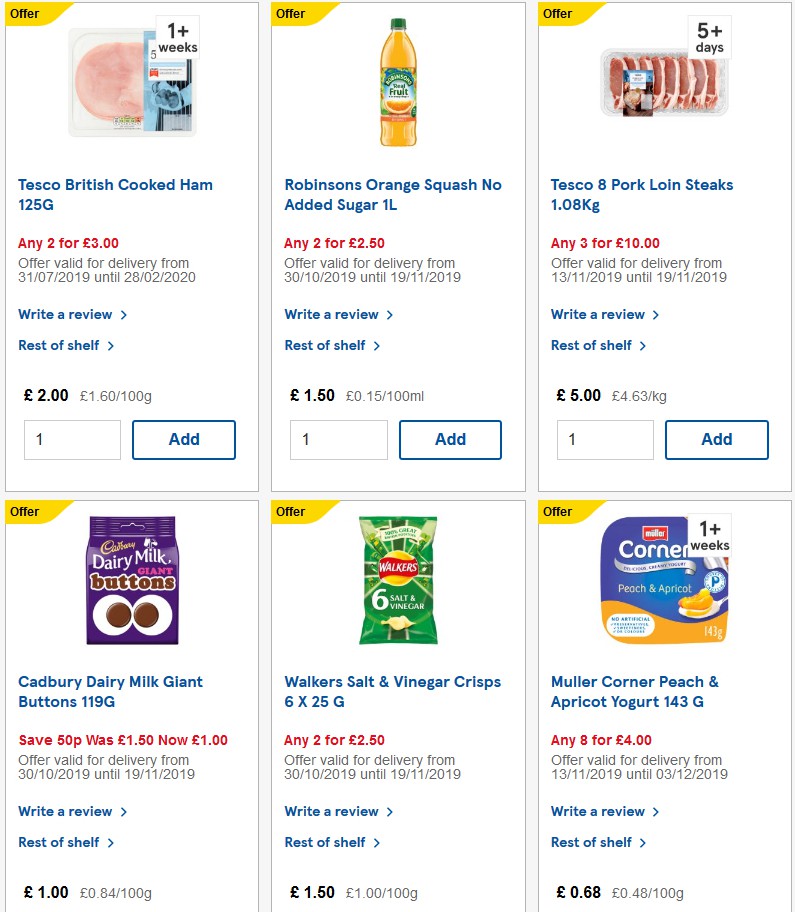 TESCO Offers from 20 November