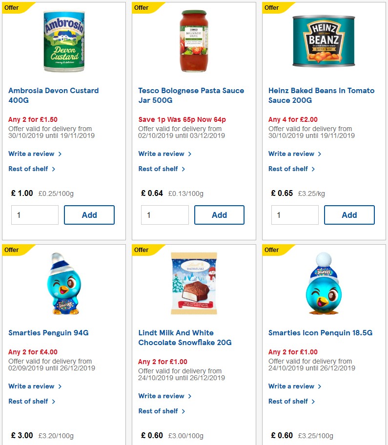TESCO Offers from 20 November