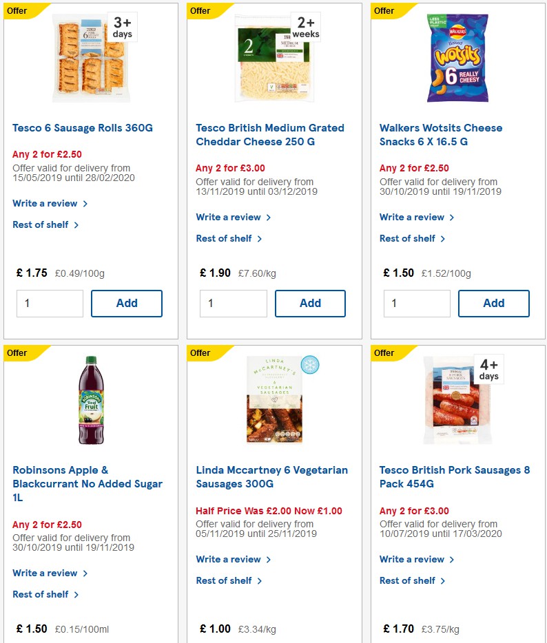 TESCO Offers from 20 November