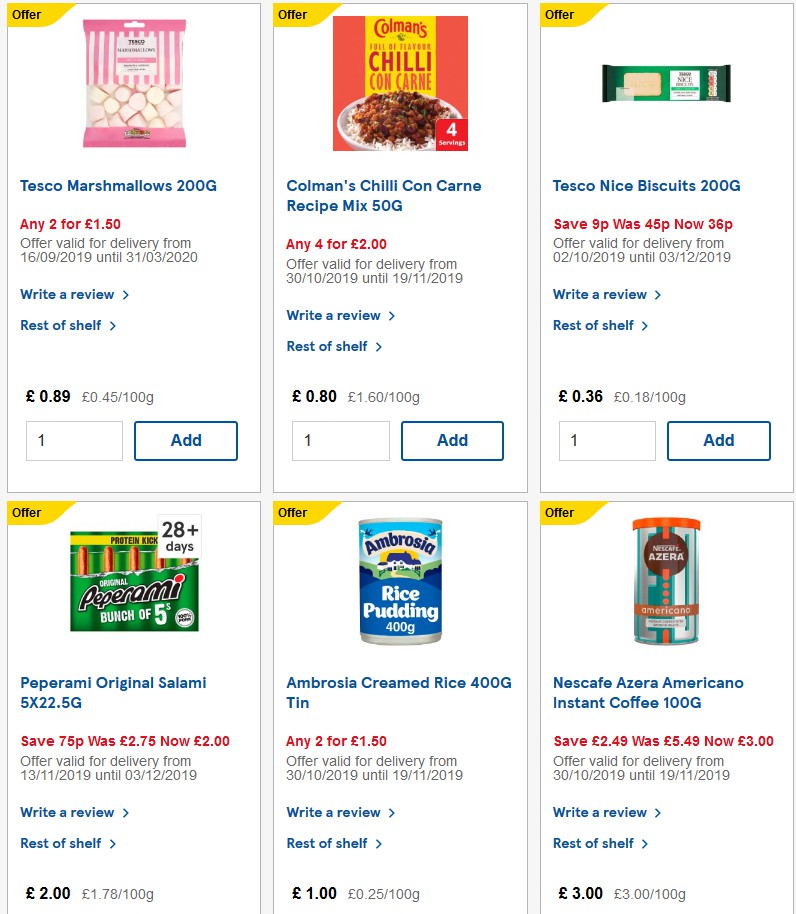 TESCO Offers from 20 November
