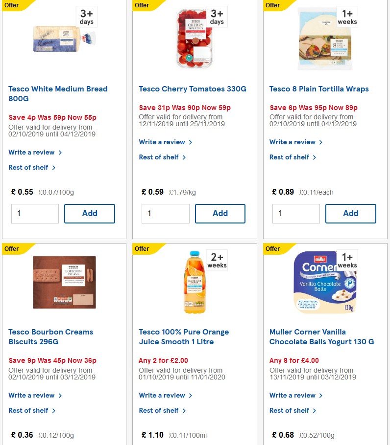 TESCO Offers from 20 November