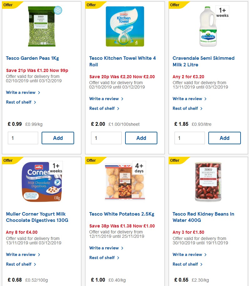 TESCO Offers from 20 November