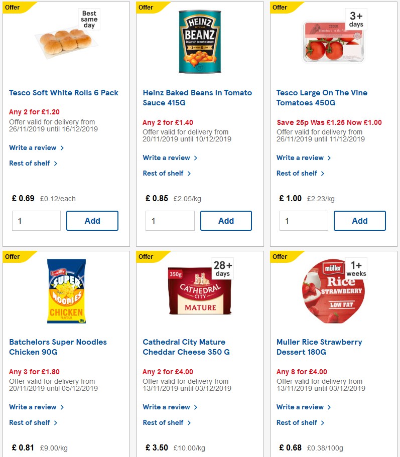 TESCO Offers from 27 November