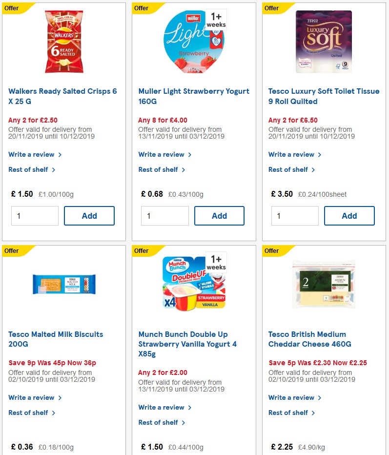 TESCO Offers from 27 November