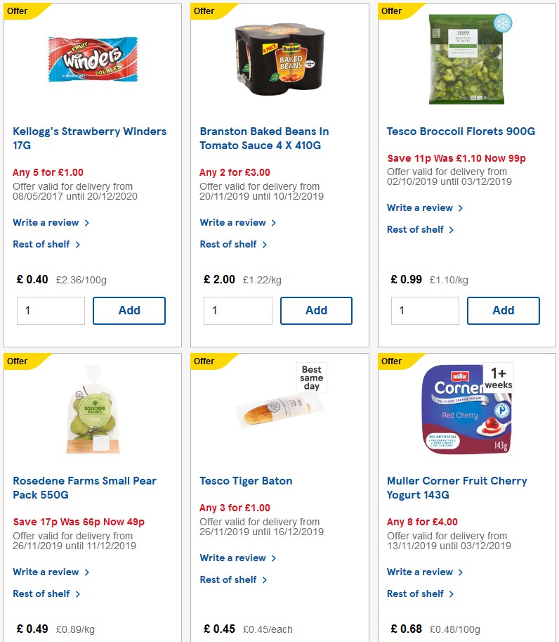 TESCO Offers from 27 November