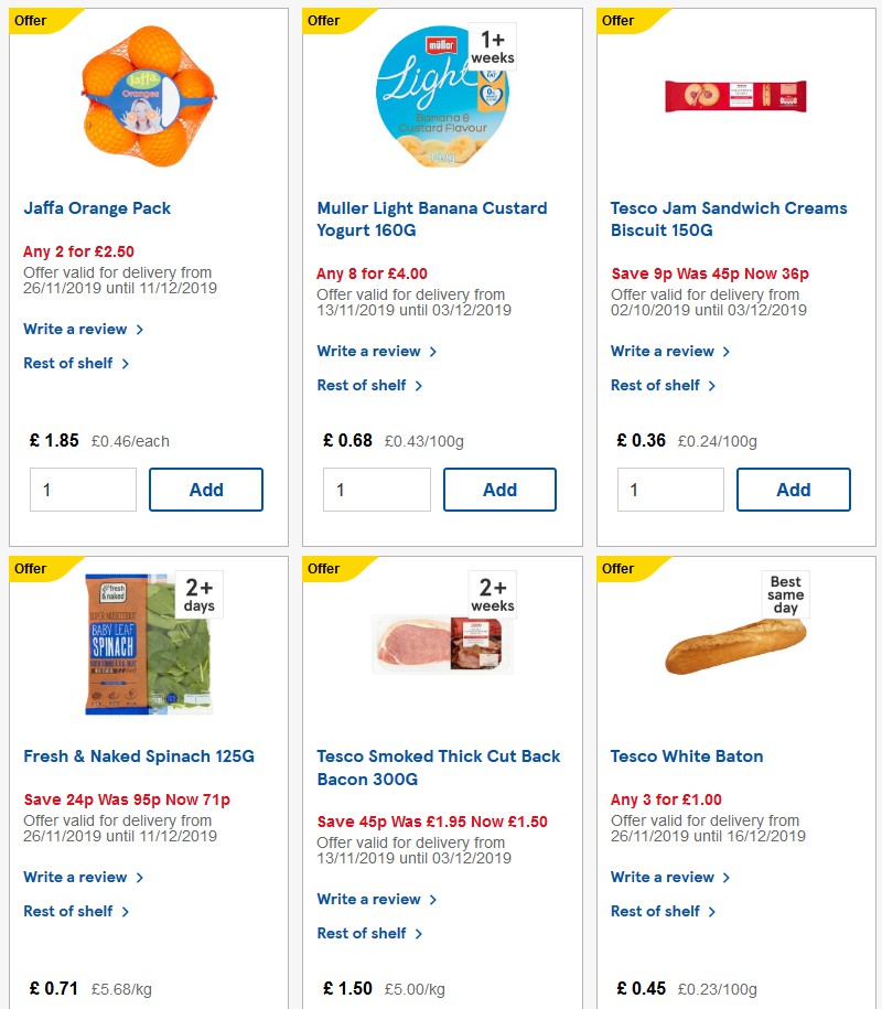 TESCO Offers from 27 November