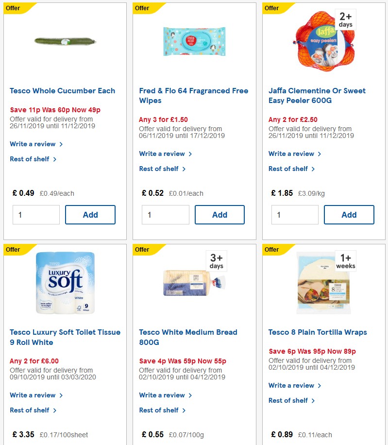 TESCO Offers from 27 November