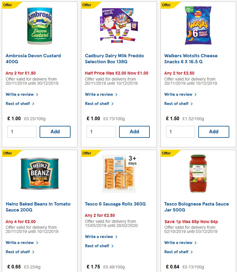 TESCO Offers from 27 November