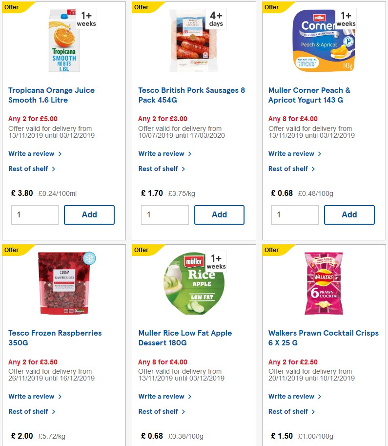 TESCO Offers from 27 November