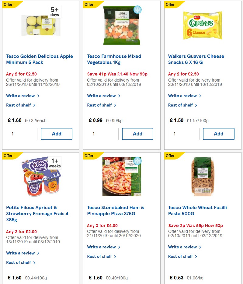 TESCO Offers from 27 November