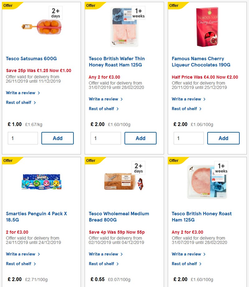 TESCO Offers from 27 November