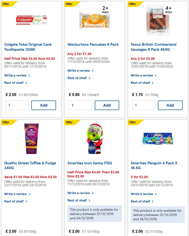 TESCO Offers from 18 December