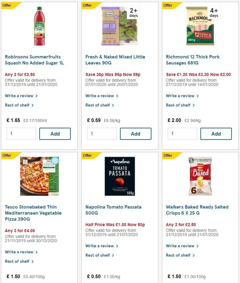 TESCO Offers from 8 January