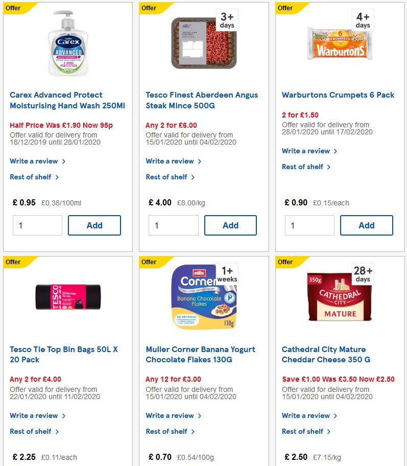 TESCO Offers from 29 January
