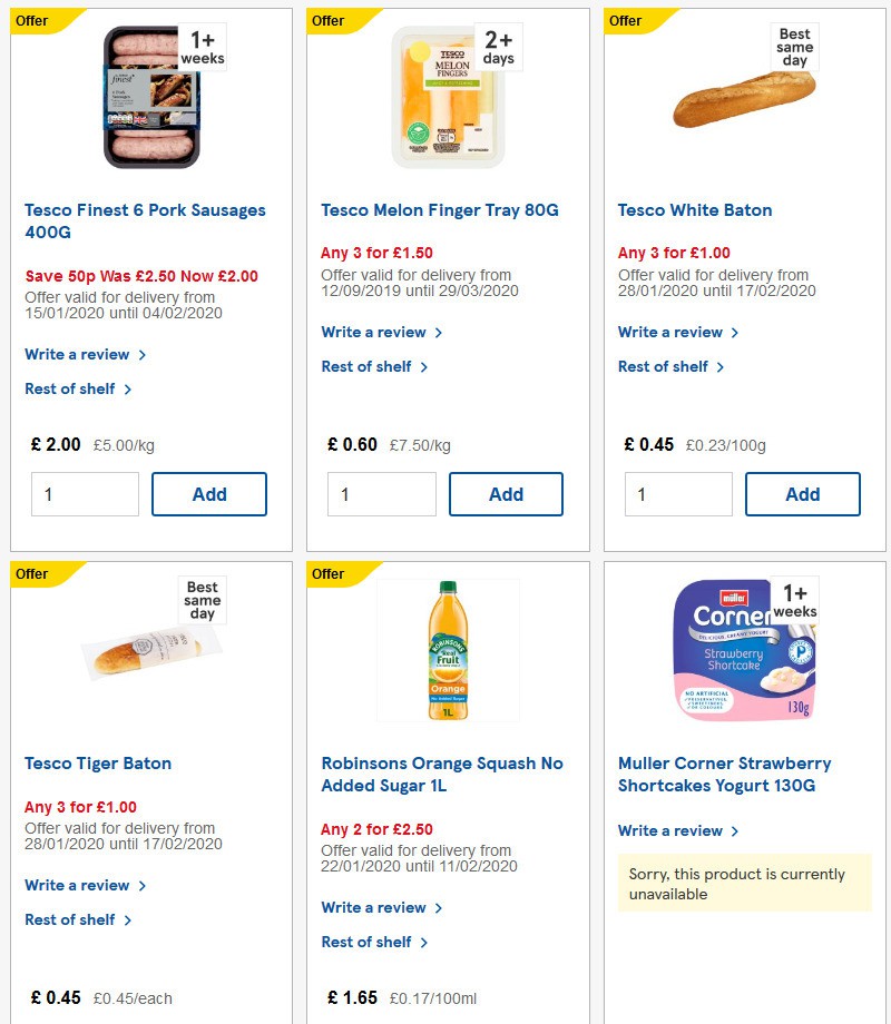 TESCO Offers from 29 January