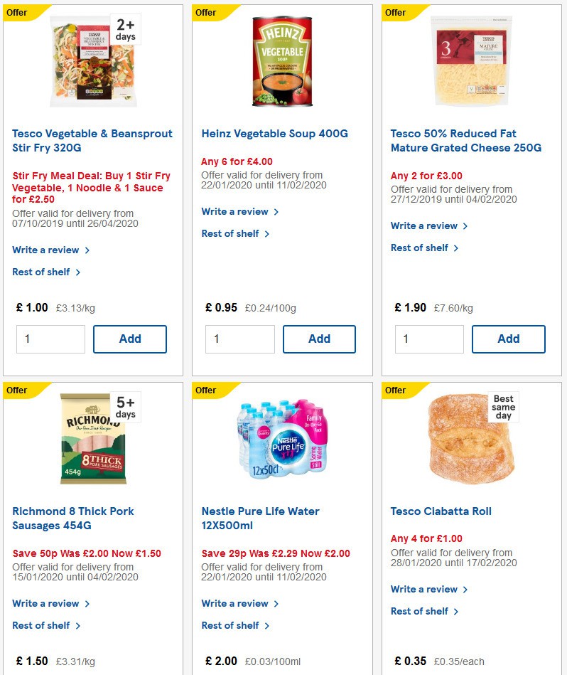 TESCO Offers from 29 January