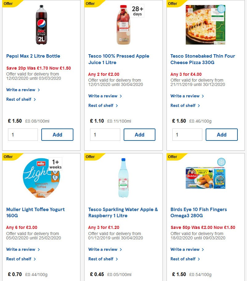 TESCO Offers from 19 February