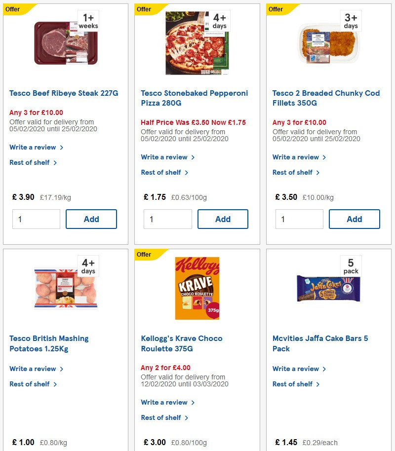 TESCO Offers from 19 February