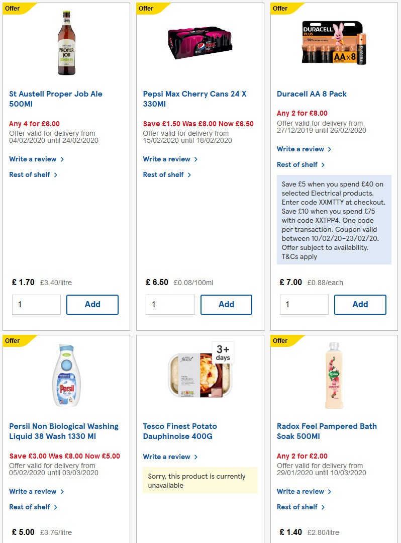 TESCO Offers from 19 February