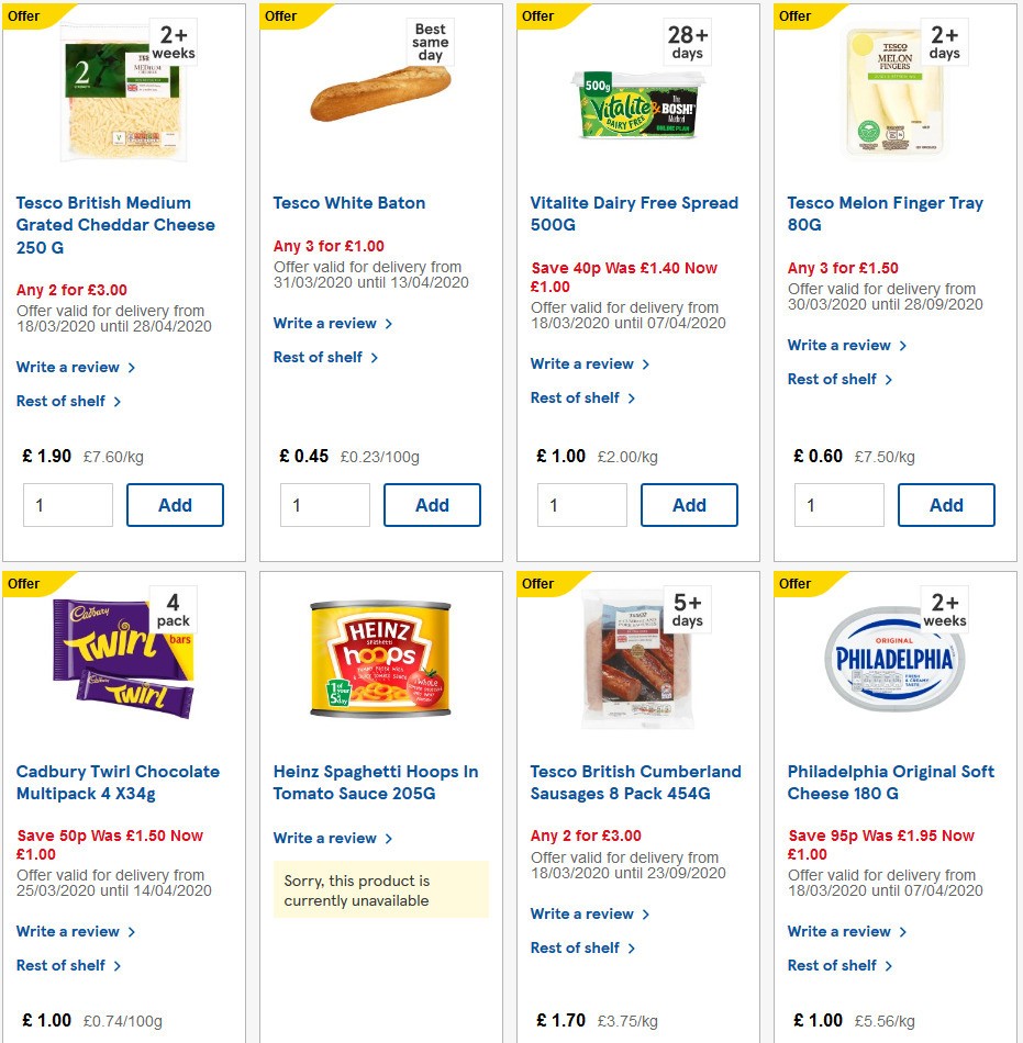 TESCO Offers from 1 April