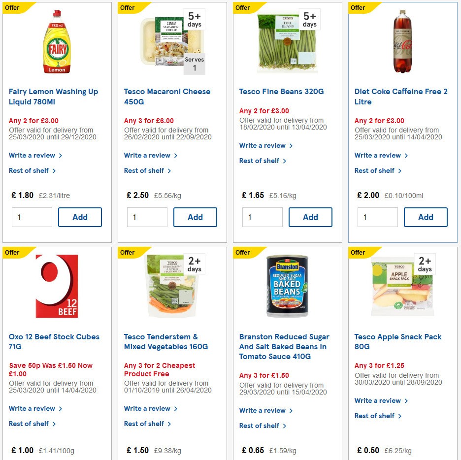 TESCO Offers from 1 April