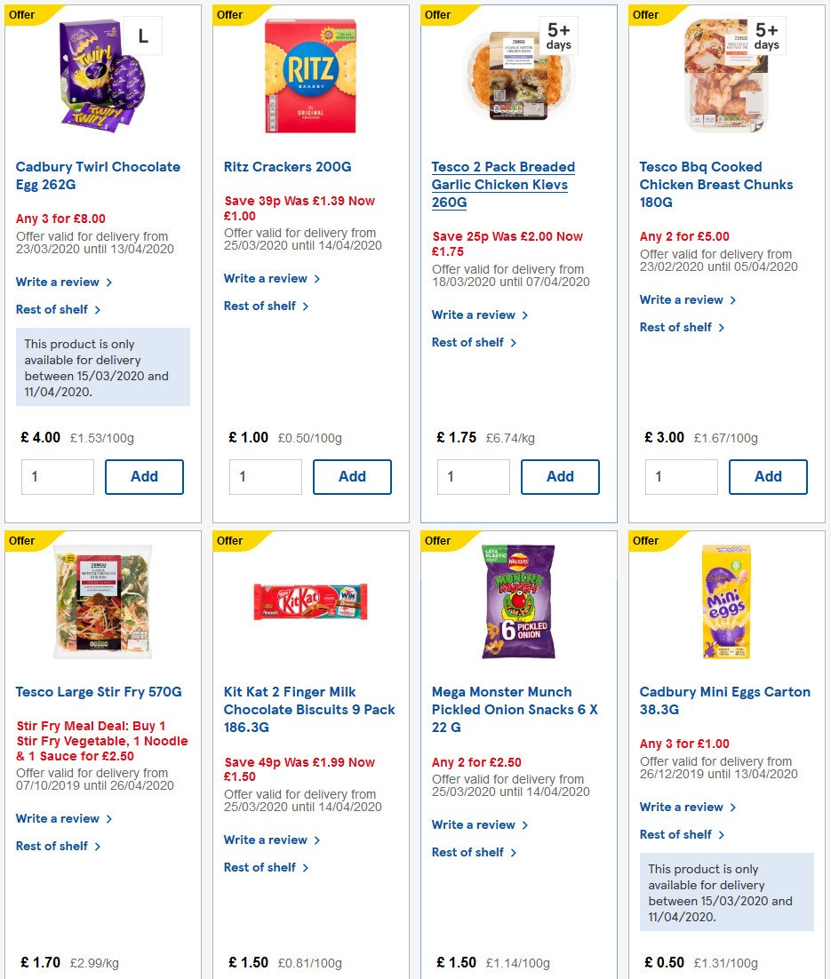 TESCO Offers from 1 April