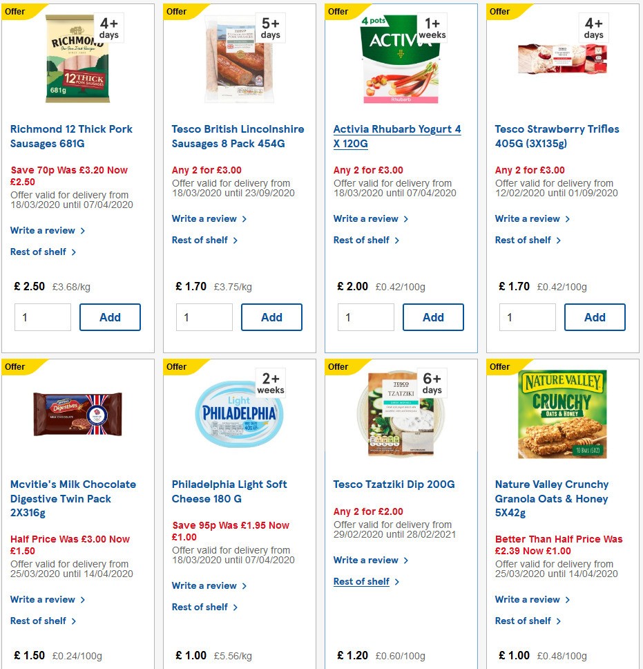 TESCO Offers from 1 April