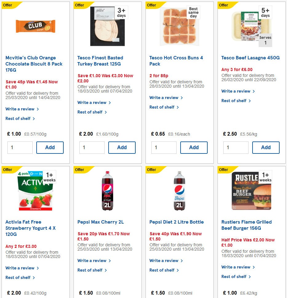 TESCO Offers from 1 April