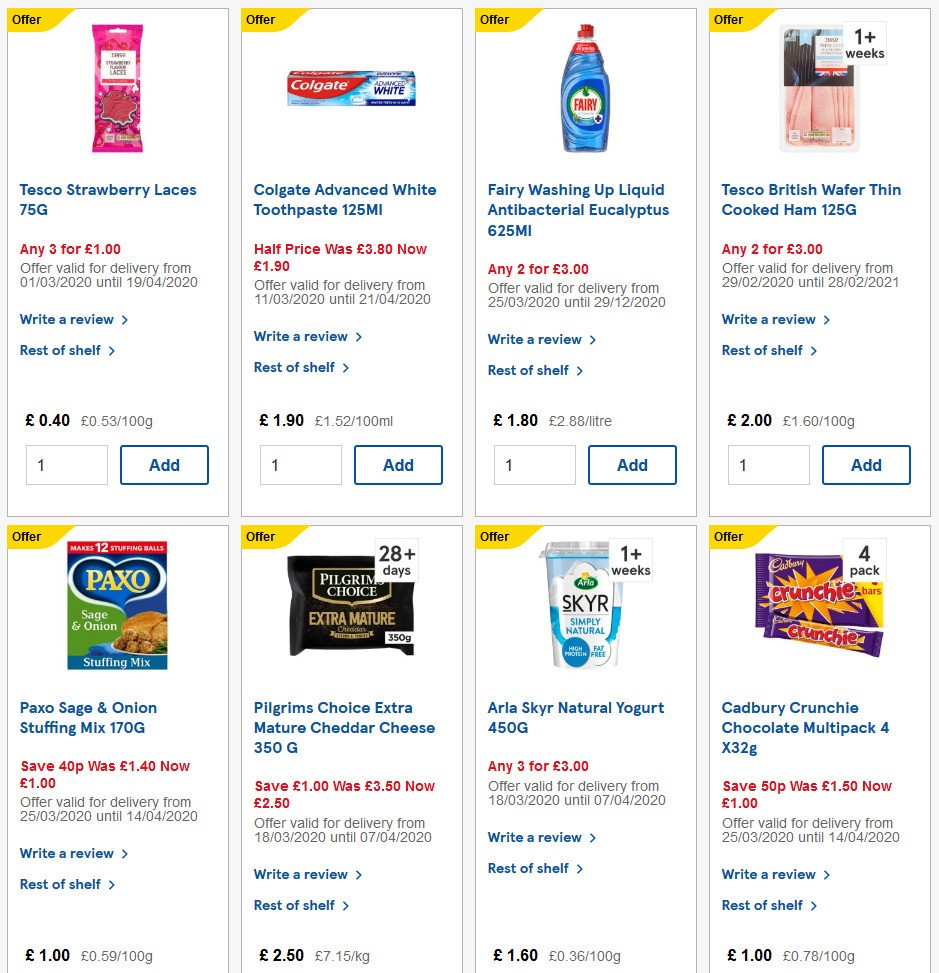 TESCO Offers from 1 April