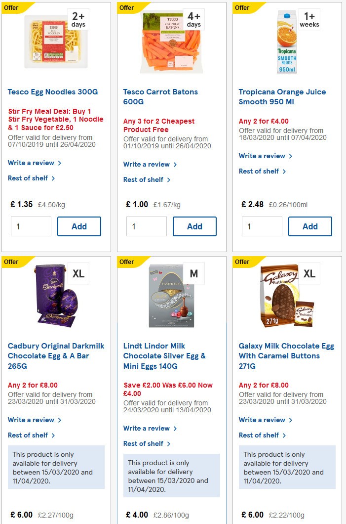 TESCO Offers from 1 April