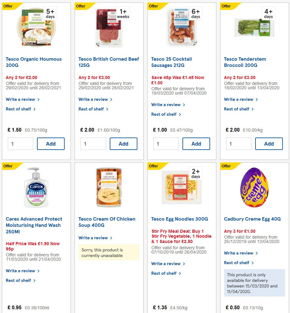 TESCO Offers from 1 April