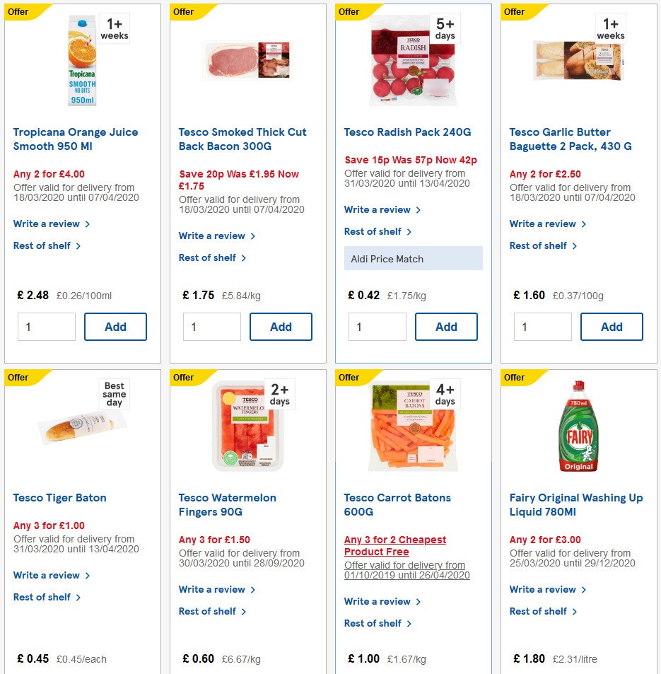 TESCO Offers from 1 April