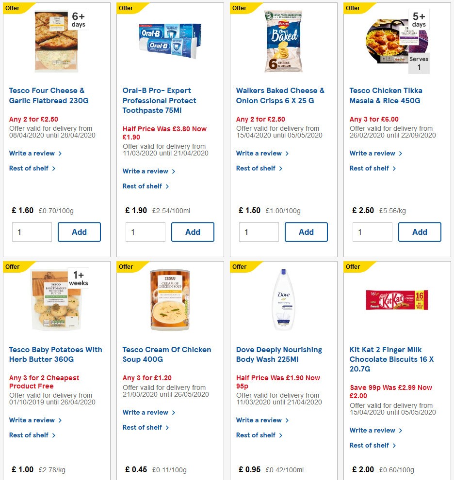 TESCO Offers from 15 April