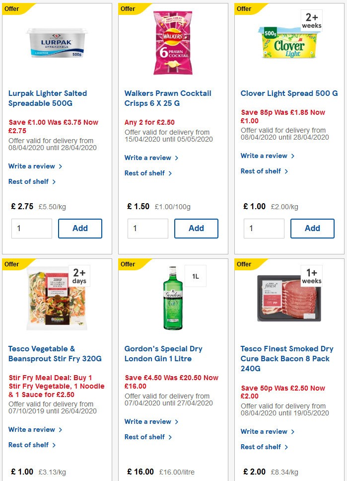 TESCO Offers from 15 April