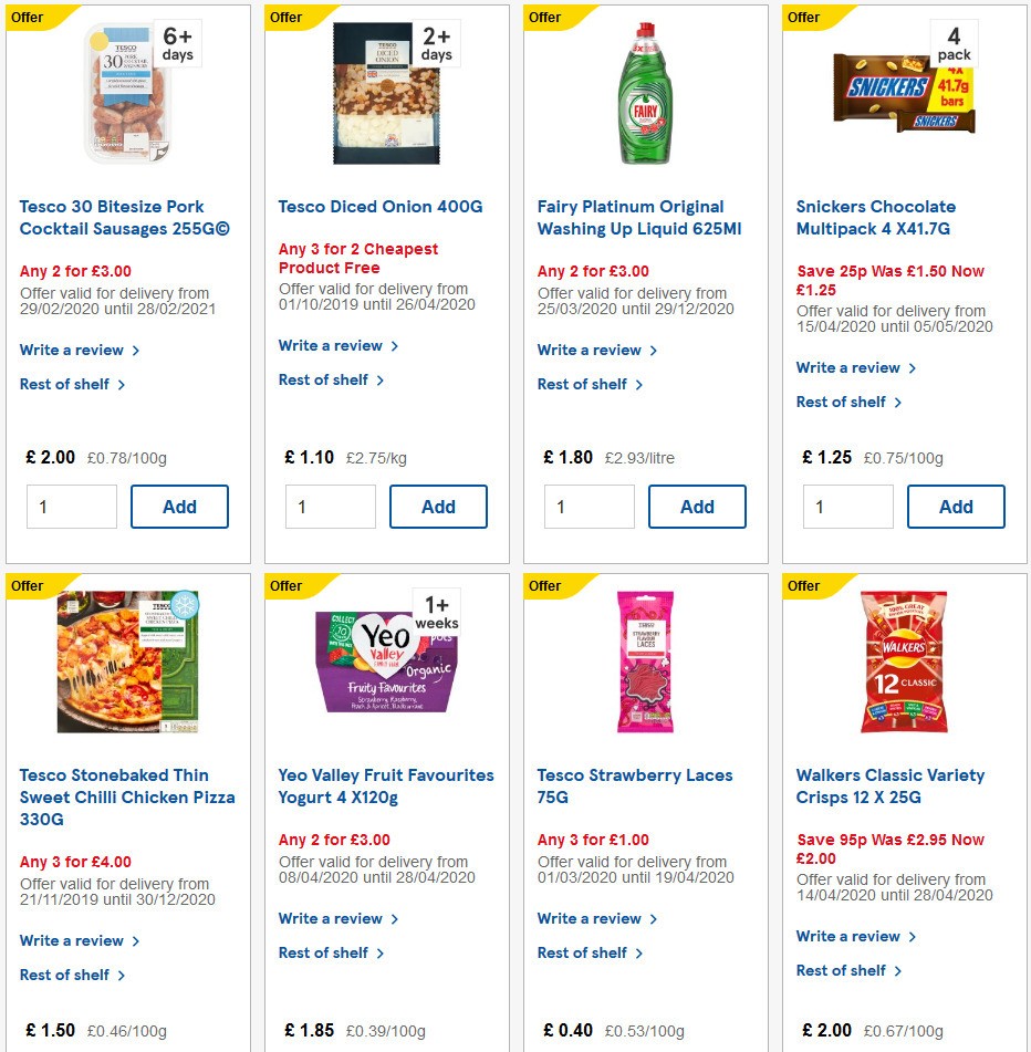 TESCO Offers from 15 April
