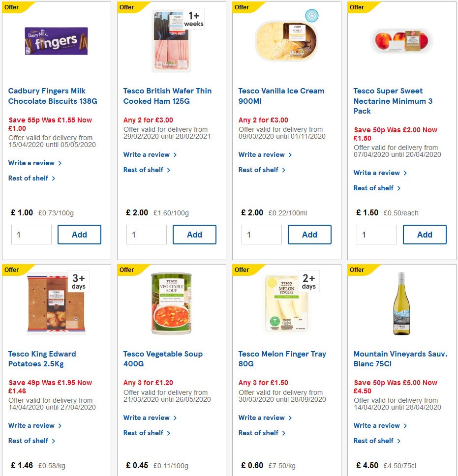 TESCO Offers from 15 April