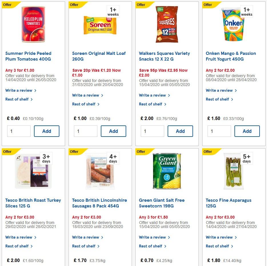 TESCO Offers from 15 April