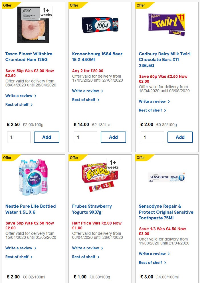 TESCO Offers from 15 April