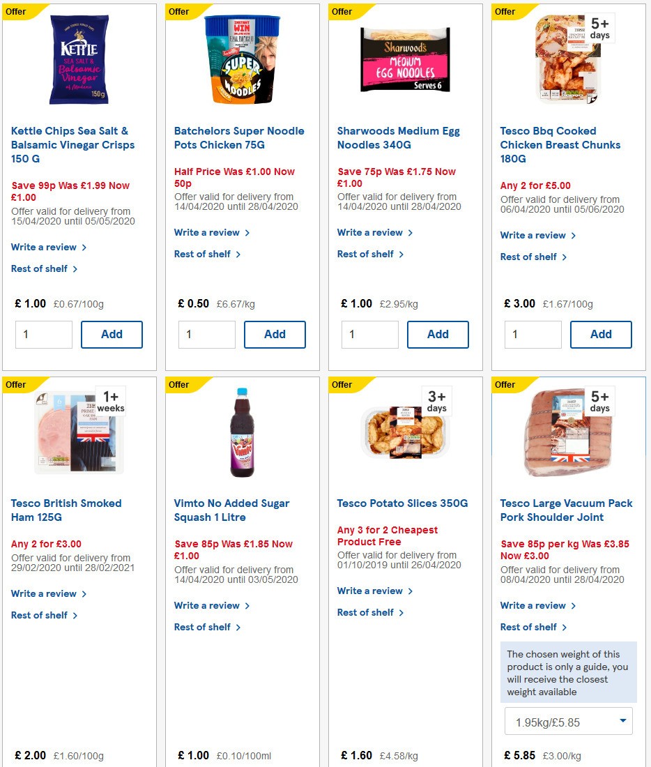 TESCO Offers from 15 April