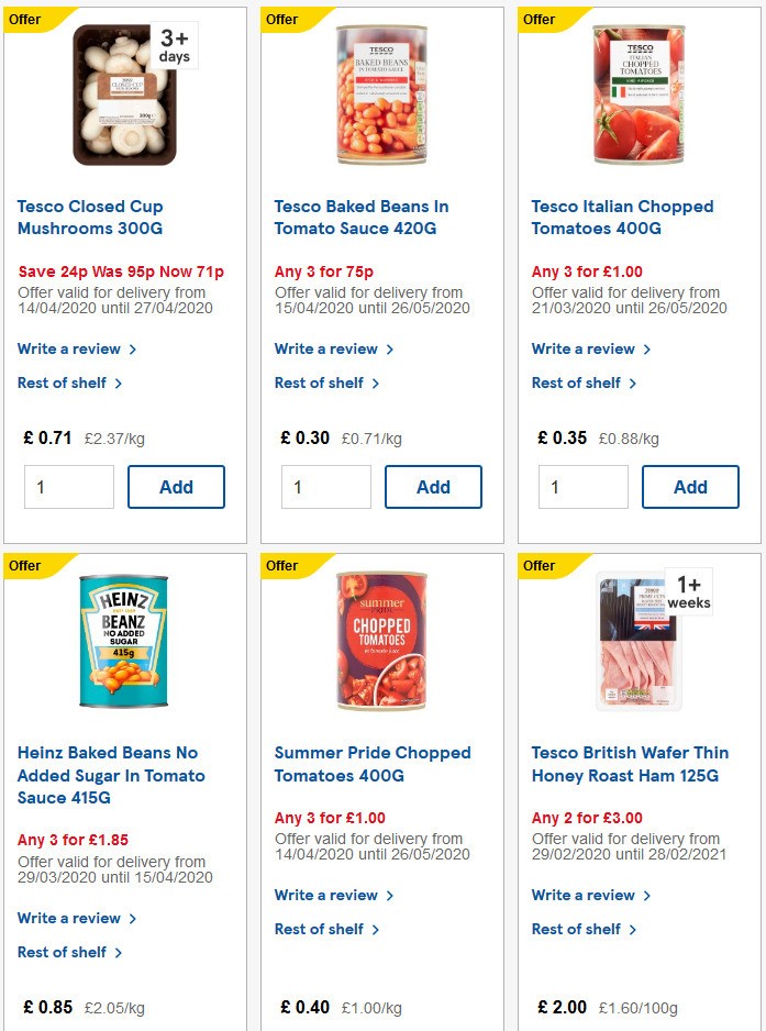 TESCO Offers from 15 April