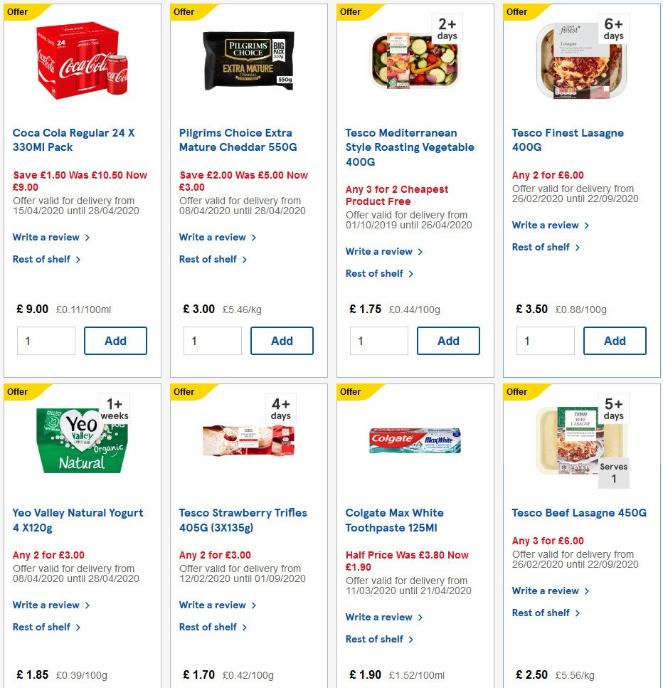 TESCO Offers from 15 April