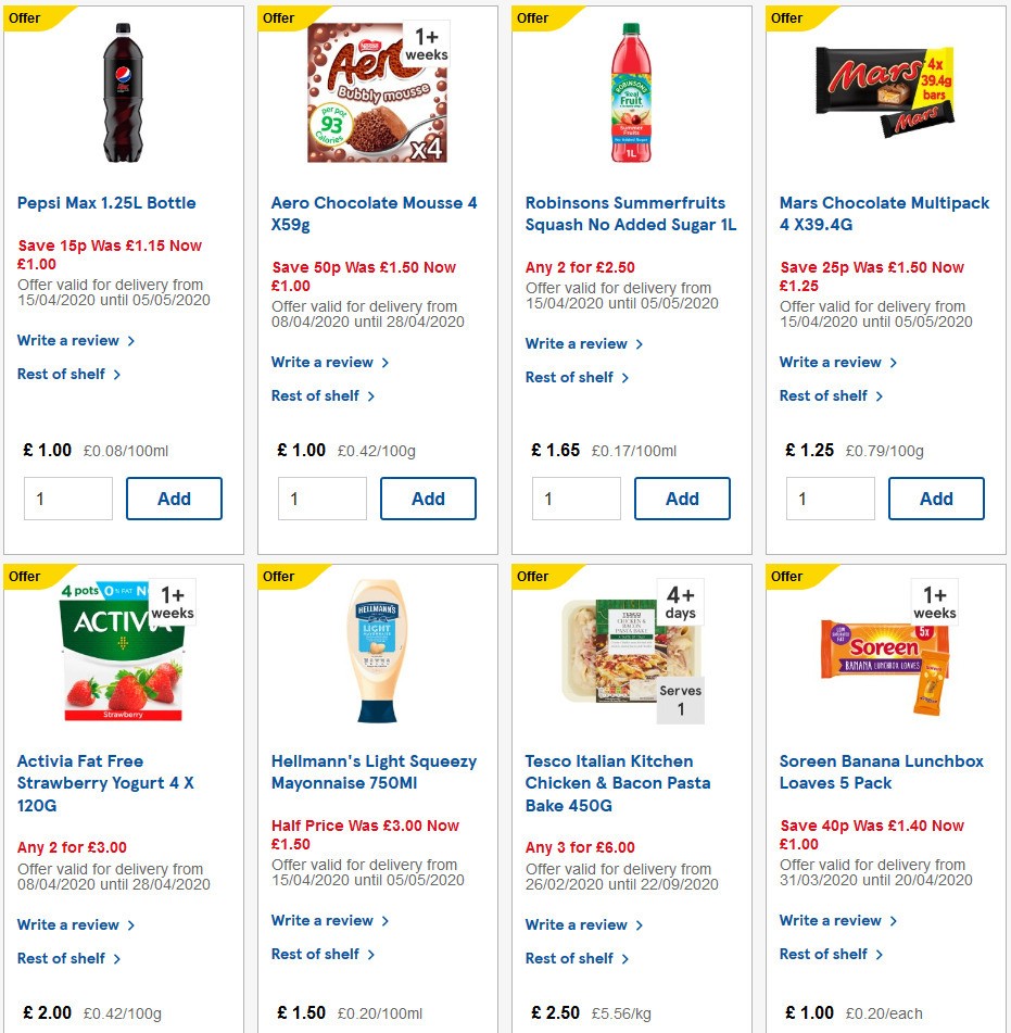 TESCO Offers from 15 April