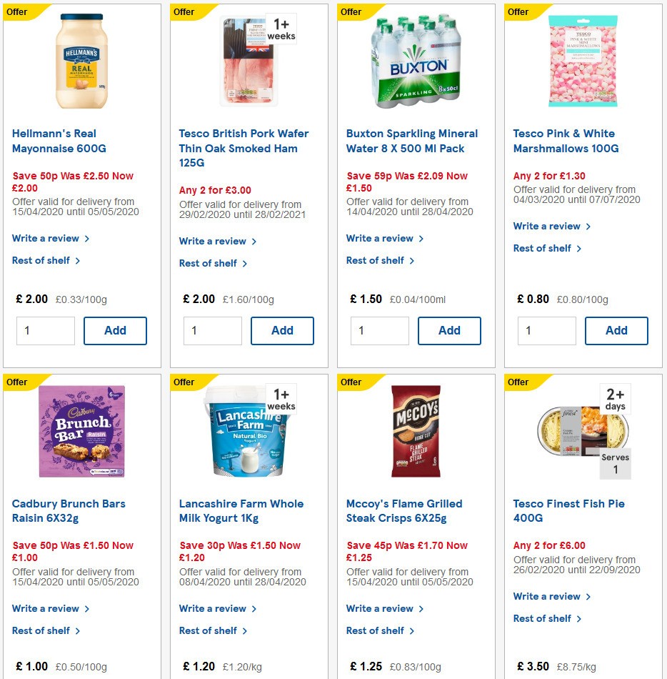 TESCO Offers from 15 April