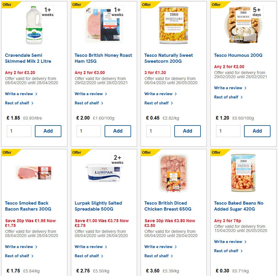 TESCO Offers from 15 April