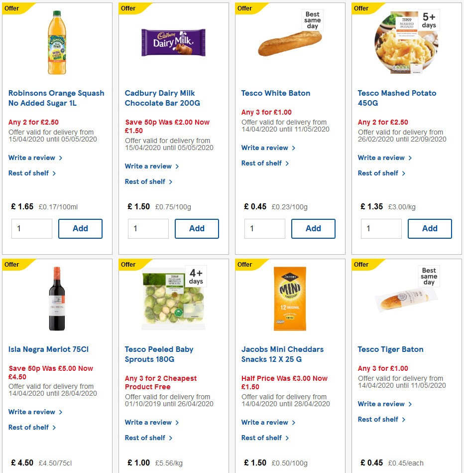 TESCO Offers from 15 April