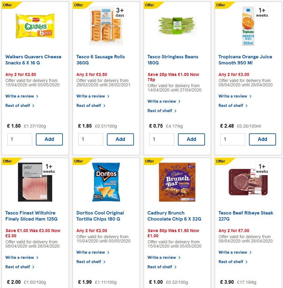 TESCO Offers from 15 April