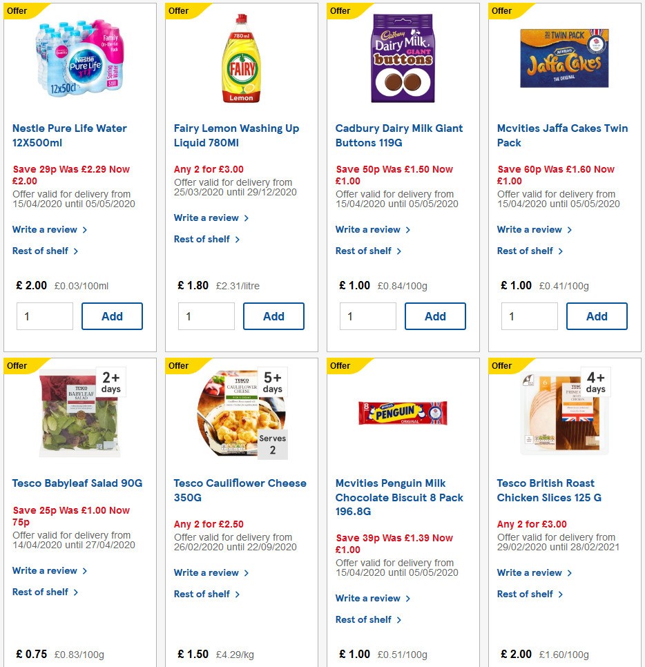 TESCO Offers from 15 April