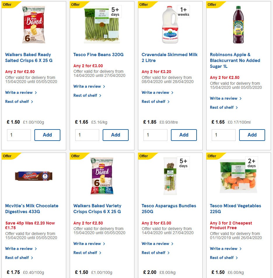 TESCO Offers from 15 April